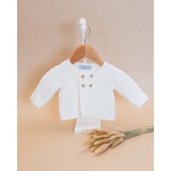 Cardigan en coton Blanc  de La Manufacture de Layette