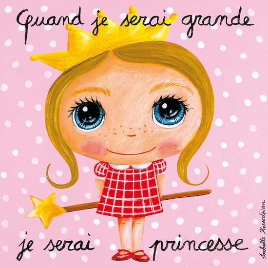 Tableau Princesse 15 x 15 cm de Label Tour