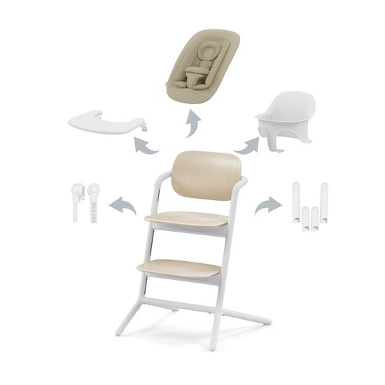 Chaise haute Lemo 4-en-1 Sand White  de CYBEX