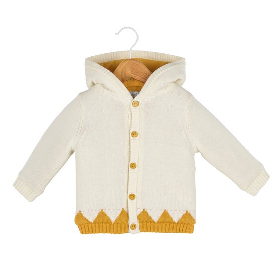 Veste à capuche Safran et cie Blanc/Jaune 1 mois de Marèse