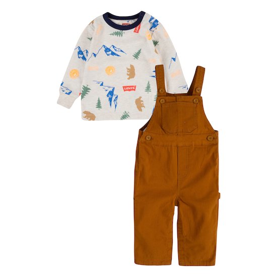 Ensemble Salopette + Sweat Ocre 3 mois de Levi's Kids