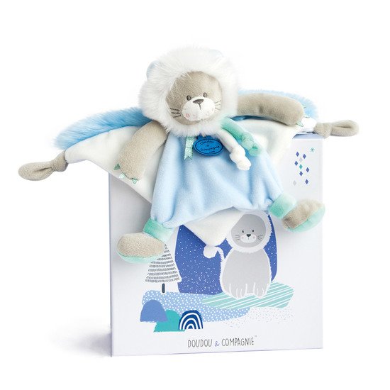 Artikcool Lion Doudou Bleu / Blanc  de Doudou et Compagnie