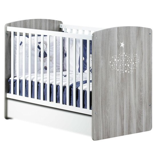 Hugo lit bébé 60x120cm Gris  de Sauthon Baby's Sweet Home