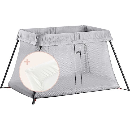 Lit de voyage Light + drap housse Argent  de BabyBjörn