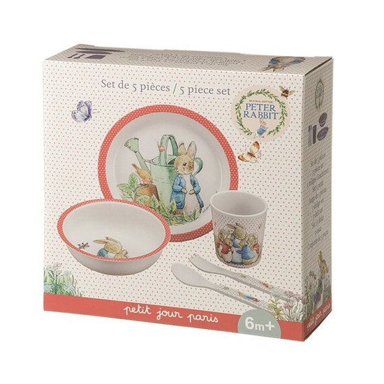 Coffret cadeau 5 pièces Pierre Lapin Corail  de Petit Jour Paris