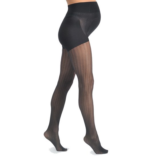 Collant de grossesse Séduction Zig Zag Noir L de Cache Coeur