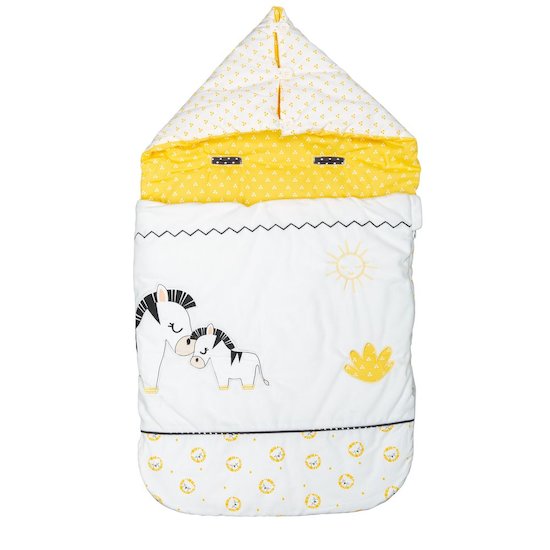 Pluche et Pompon nid d'ange Blanc/Jaune  de Sauthon Baby's Sweet Home