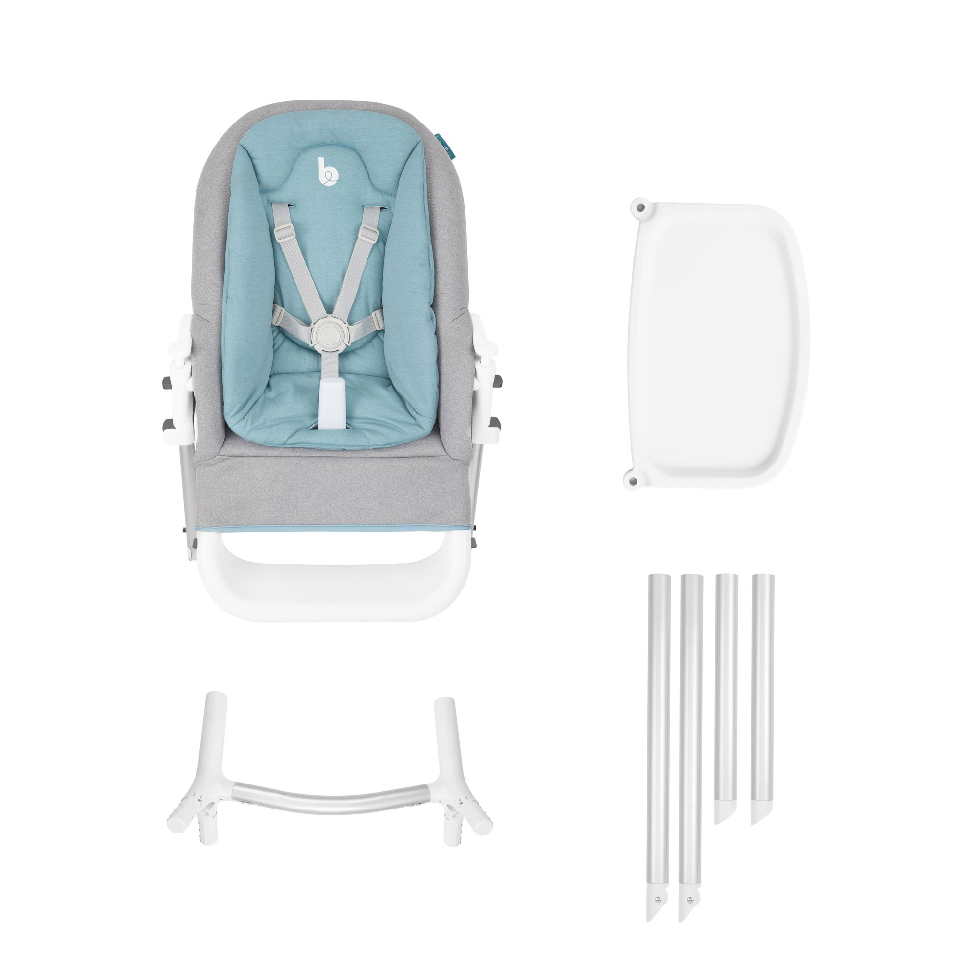 Chaise Haute Slick 2 En 1 Gris Bleu De Babymoov Chaises Hautes Evolutives Aubert