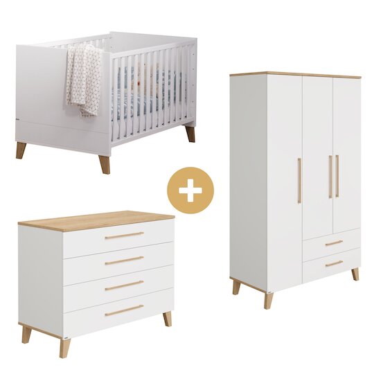 Chambre Oscar Lit 70x140 cm + Armoire + Commode   de Paidi Chambre Oscar Lit 70x140 cm + Armoire + Commode   de Paidi