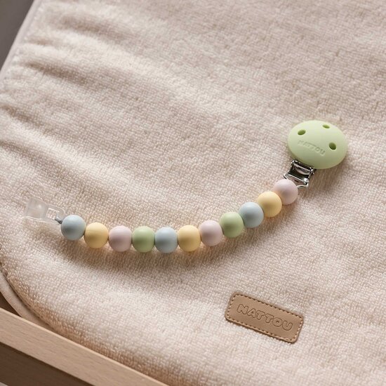 Attache-sucette Silicone Multico Vert  de Nattou