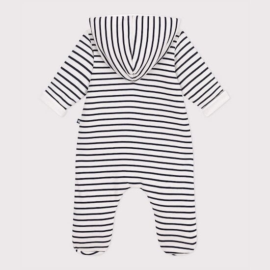 Combinaison ouatinée à capuche et pieds Marinière  de Petit Bateau Combinaison ouatinée à capuche et pieds Marinière  de Petit Bateau