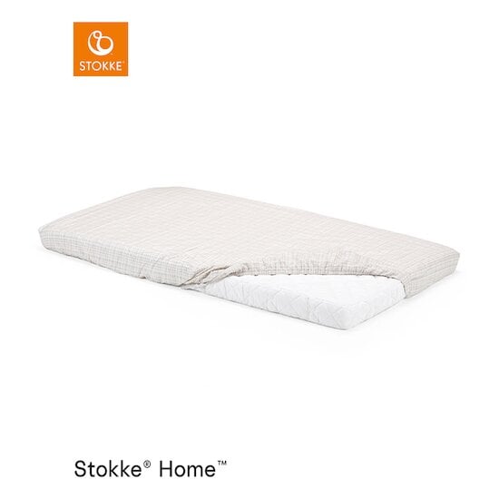 Home draps housse lit x2 Beige / Blanc  de Stokke®