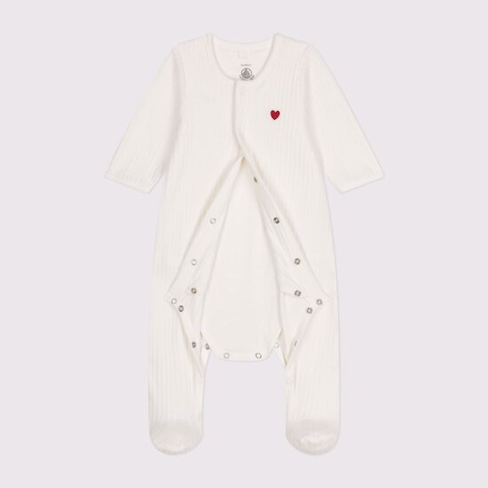 Bodypyjama unisexe en velours Marshmallow  de Petit Bateau Bodypyjama unisexe en velours Marshmallow  de Petit Bateau