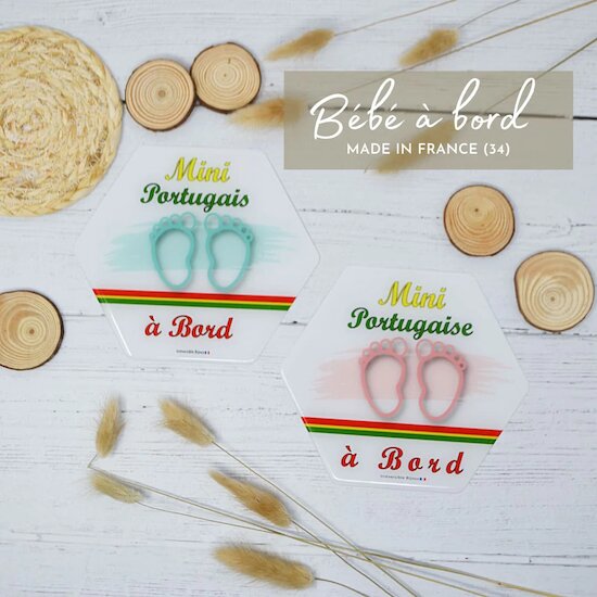Signalétique Bébé à bord Mini Portugaise  de Irréversible