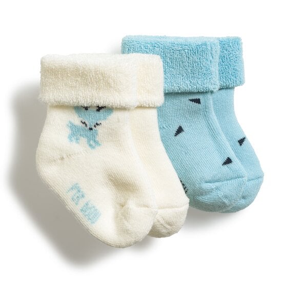 Petit cocon Lot 2 Paires Chaussettes Bleu / Porcelaine  de P'tit bisou