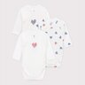 Lot de 3 bodies croisés manches longues en coton