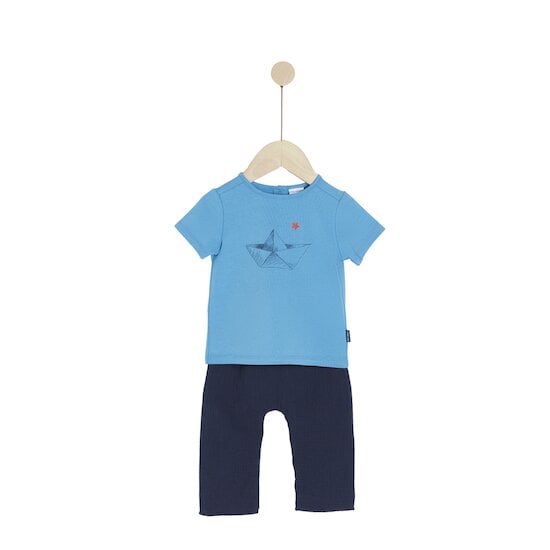 Plage Ensemble Pantalon + Tee-shirt Bleu  de P'tit bisou