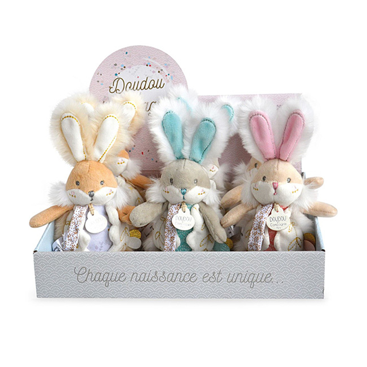 Doudou et Compagnie Cerise Doudou Attache-Sucette Rose