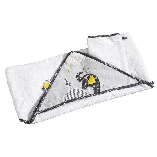 Babyfan cape de bain + gant Blanc  de Sauthon Baby's Sweet Home