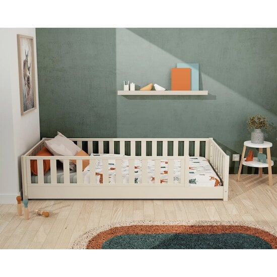 Sonho Lit au sol Blanc Perle 90 x 190 cm de Jurababy