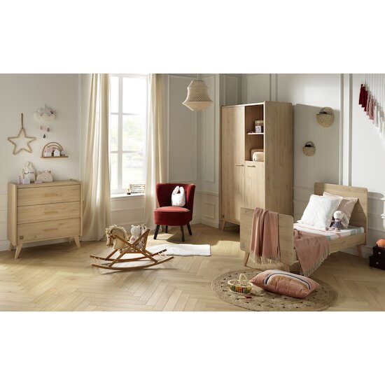 Chambre Arty : Lit bébé 70x140 cm évolutif + Commode + Armoire   de Sauthon Baby's Sweet Home Chambre Arty : Lit bébé 70x140 cm évolutif + Commode + Armoire   de Sauthon Baby's Sweet Home