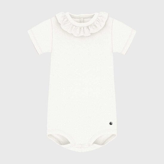 Body à manches courtes et collerette Marshmallow  de Petit Bateau