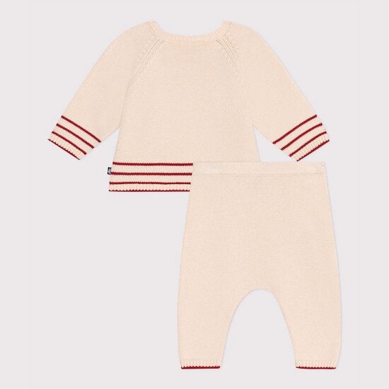 Ensemble bébé deux pièces en tricot coton jacquard   de Petit Bateau Ensemble bébé deux pièces en tricot coton jacquard   de Petit Bateau