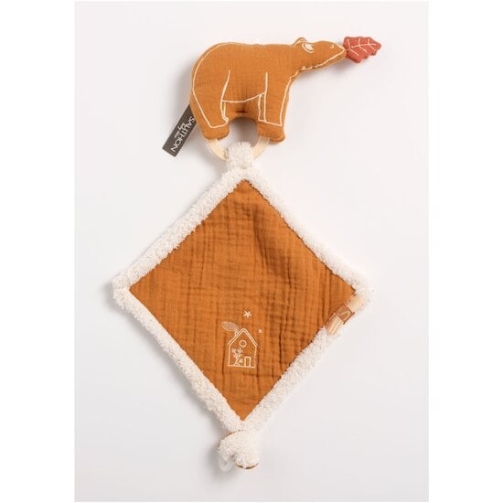 Orsino Doudou Mouchoir Ours Vanille / Camel  de Sauthon Baby Déco