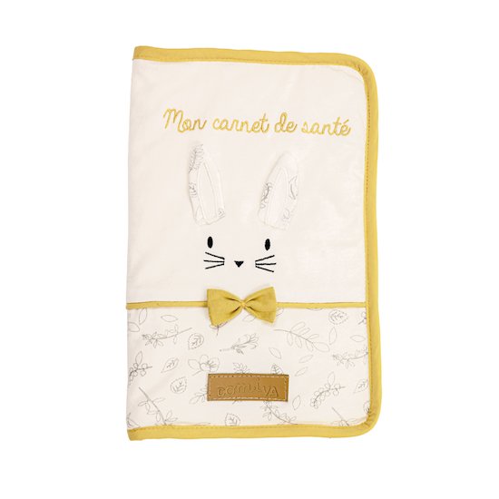 Leafy Bunny protège carnet de santé Blanc/Jaune  de Domiva