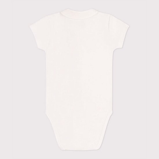Body naissance à col en coton manches courtes Marshmallow  de Petit Bateau