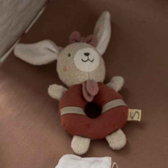 Hochet coton bio Petit Cœur Vieux Rose  de Sauthon Baby Déco Hochet coton bio Petit Cœur Vieux Rose  de Sauthon Baby Déco
