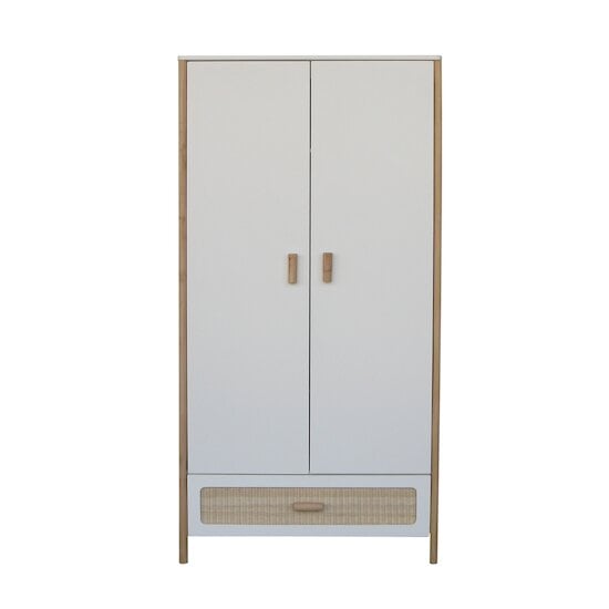 Océania armoire 2 portes tressage rotin Neige  de Théo