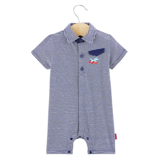 Combicourt rayure Navy Baby Bleu 1 mois de P'tit bisou