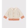 Cardigan à rayure en tricot laine et coton