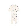 Ensemble sweatshirt et pantalon bébé en coton imprimé baleine