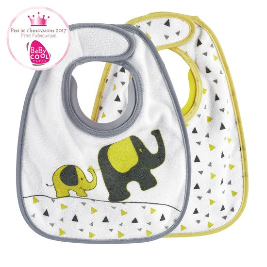Lot de 2 bavoirs Bib'up 1er âge Mixte  de Trois Kilos Sept